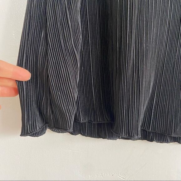 Mango MNG Suit Pleated Black Cold Shoulder Dress XS NWT - Picture 5 of 7